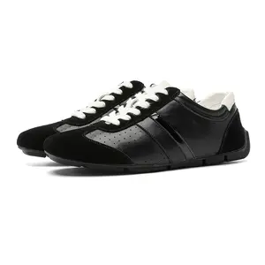 XORAM Men's lace-up casual sneakers, fashionable patchwork, breathable perforated, versatile and lightweight everyday shoes 25696