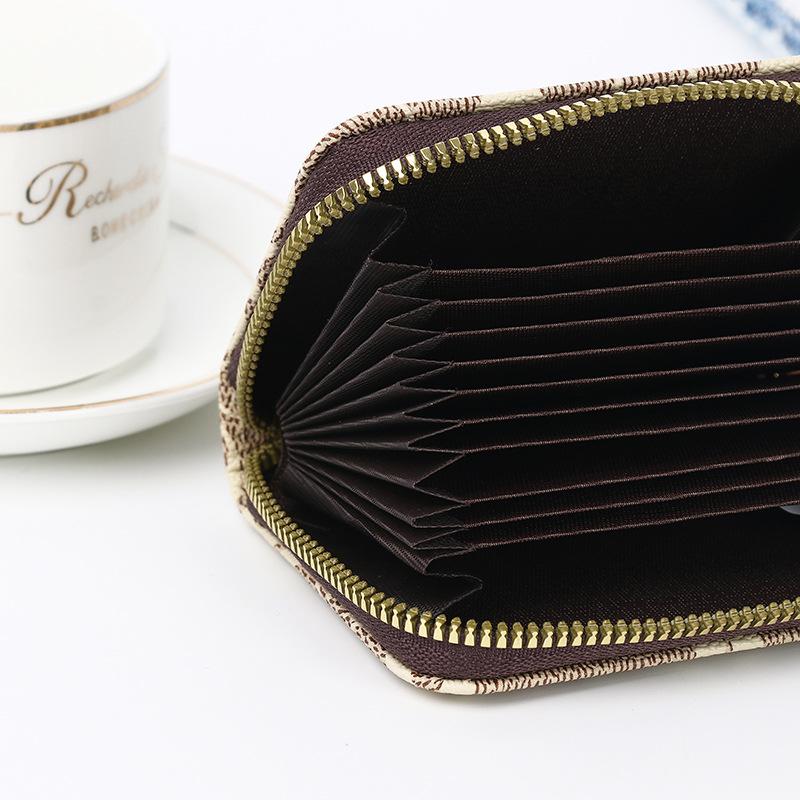 Credit Card Wallet for Women and Men, Secure Zipper Cardholder with Accordion Design, Compact Money Organizer and Business Card Case, Holder for Social Security and Insurance Cards
