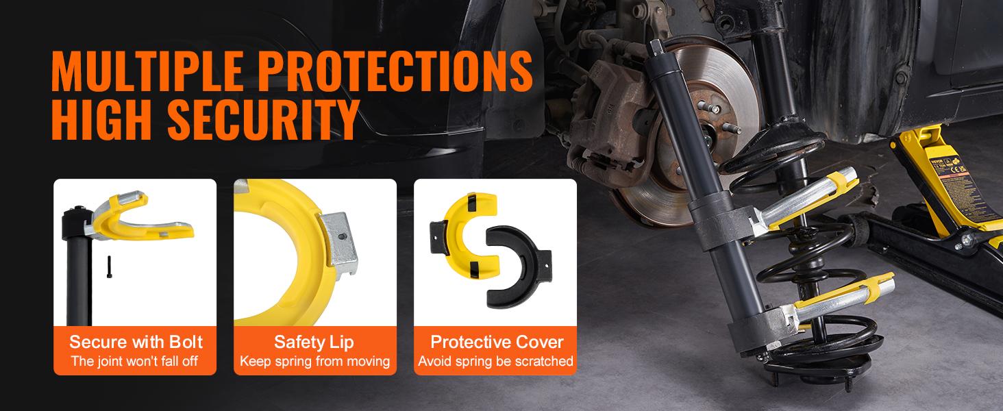 TikTokShopBlackFridayVEVOR Strut Spring Compressor Set, Macpherson Strut Spring Compressor Kit, Interchangeable Fork Strut Coil Extractor Remover Tool, with Yellow Protective Sleeve and Carrying Case TikTokShopBlackFridayVEVOR Strut Spring Compressor Set, Macpherson Strut Spring Compressor Kit, Interchangeable Fork Strut Coil Extractor Remover Tool, with Yellow Protective Sleeve and Carrying Case