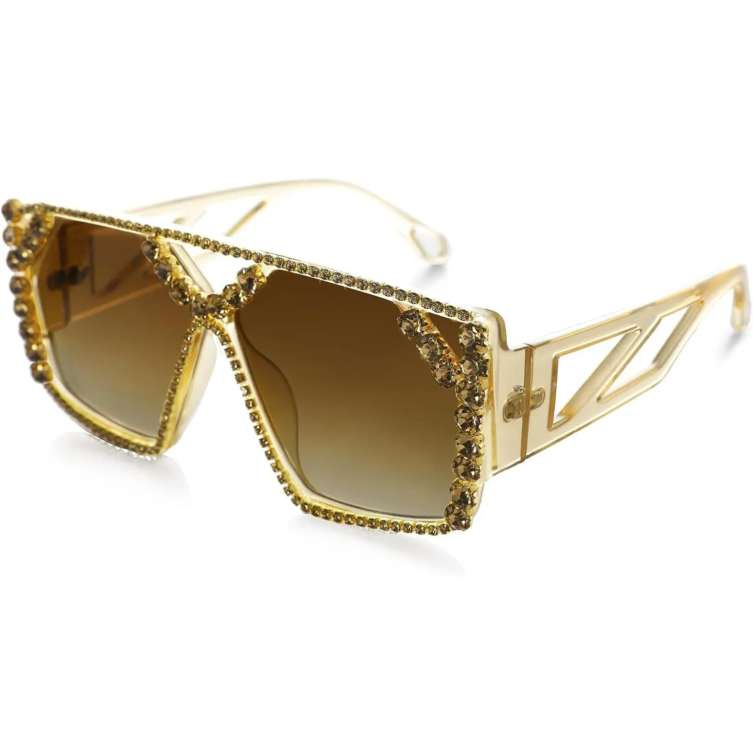 Square  Sunglasses for Women Fashion Sparkling  Retro Disco Sunglasses