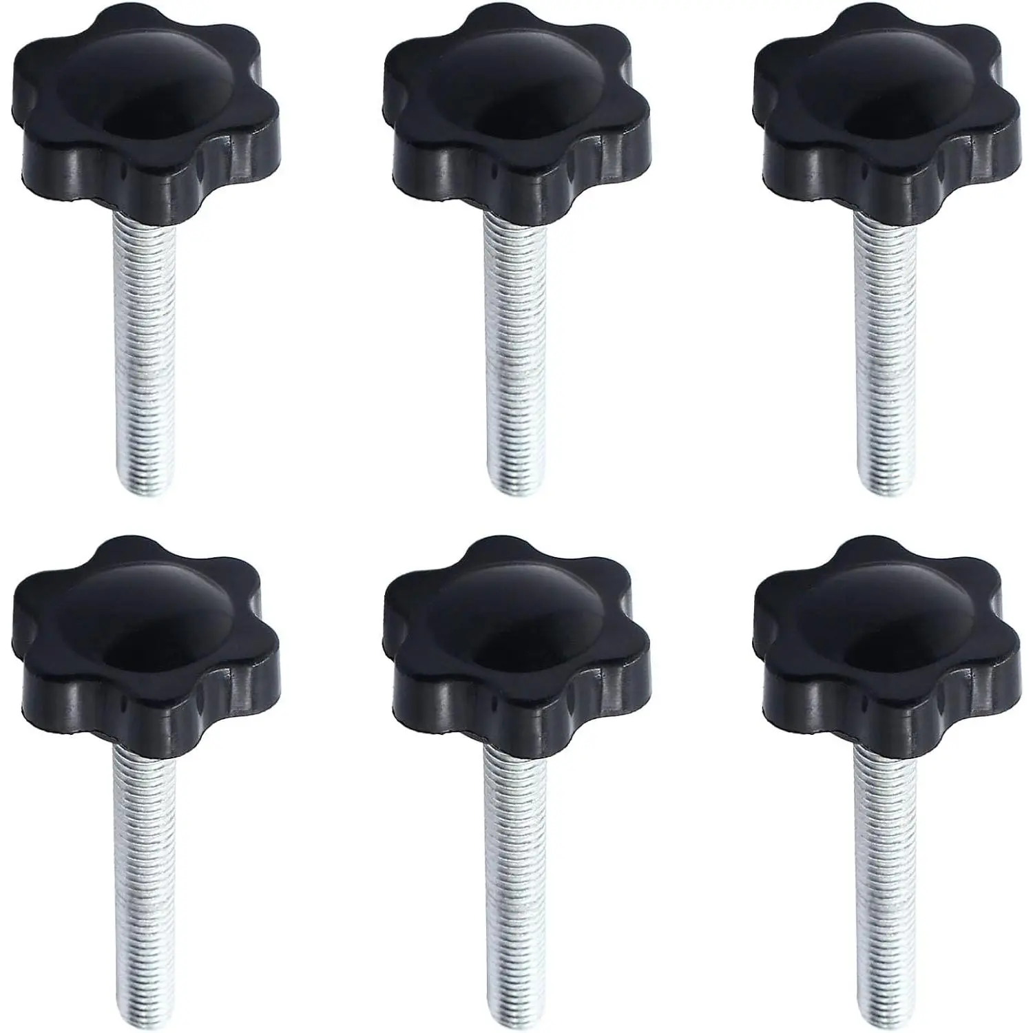 M5 x 30mm Thread  Knobs, 6 count | Plastic, Hex Shaped, Clamping Knob Handle, Hand Tightening Screw Knob, Umbrella Base