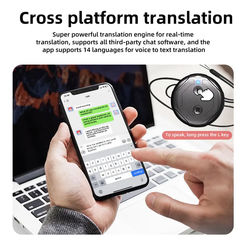 AI Smart Voice Translator RealTime 14 Languages FacetoFace Translation Device For Travel Business