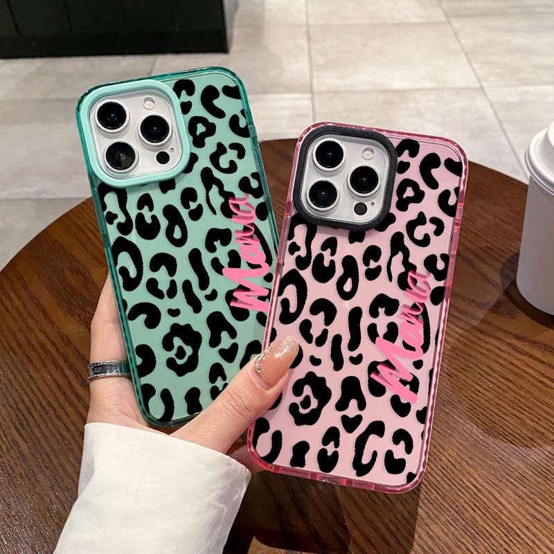 Phone Case for iPhone 16 Plus 15 Pro Max 14 13 12 11 Leopard Mama Pattern Non-Yellowing Shockproof Soft Silicone Transparent Cover