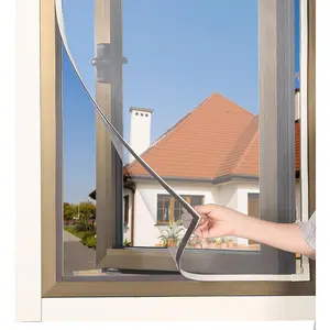 DIY Adjustable Magnetic Window Screen Replacement Net Fits up to 32"x 23" White Frame with Fiberglass Mesh