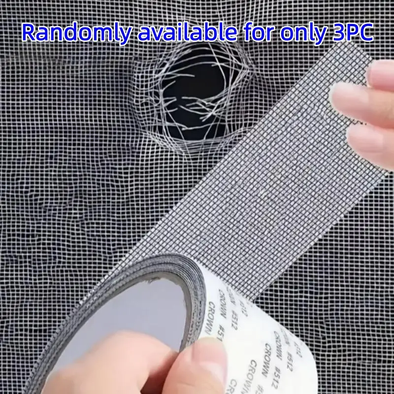 3 Rolls Self-Adhesive Mesh Tape for Window Screens, Fixes Broken Holes, Prevents Insects Like Mosquitoes, Easy Repair Solution, Quick Repair, Insect Prevention