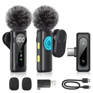 Mini Pro Wireless Lavalier Microphone for iPhone, iPad, Android | Intelligent Noise Cancelling, Magnetic Rotating Clip, Chargeable, Long Battery Life | Ideal for Video Recording, Vlogging, Teaching, Interviews, Podcasts