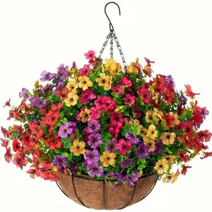 Artificial flowers mixed with sunflowers and wildflowers, Artificial Flower Arrangement, weather-resistant plastic for indoor and outdoor decoration, suitable for porches, balconies, front doors, holiday decorations for Christmas, Halloween, Easter