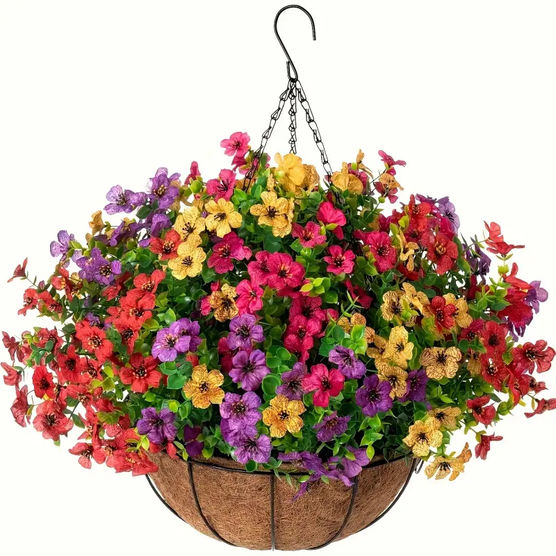 Artificial flowers mixed with sunflowers and wildflowers, Artificial Flower Arrangement, weather-resistant plastic for indoor and outdoor decoration, suitable for porches, balconies, front doors, holiday decorations for Christmas, Halloween, Easter