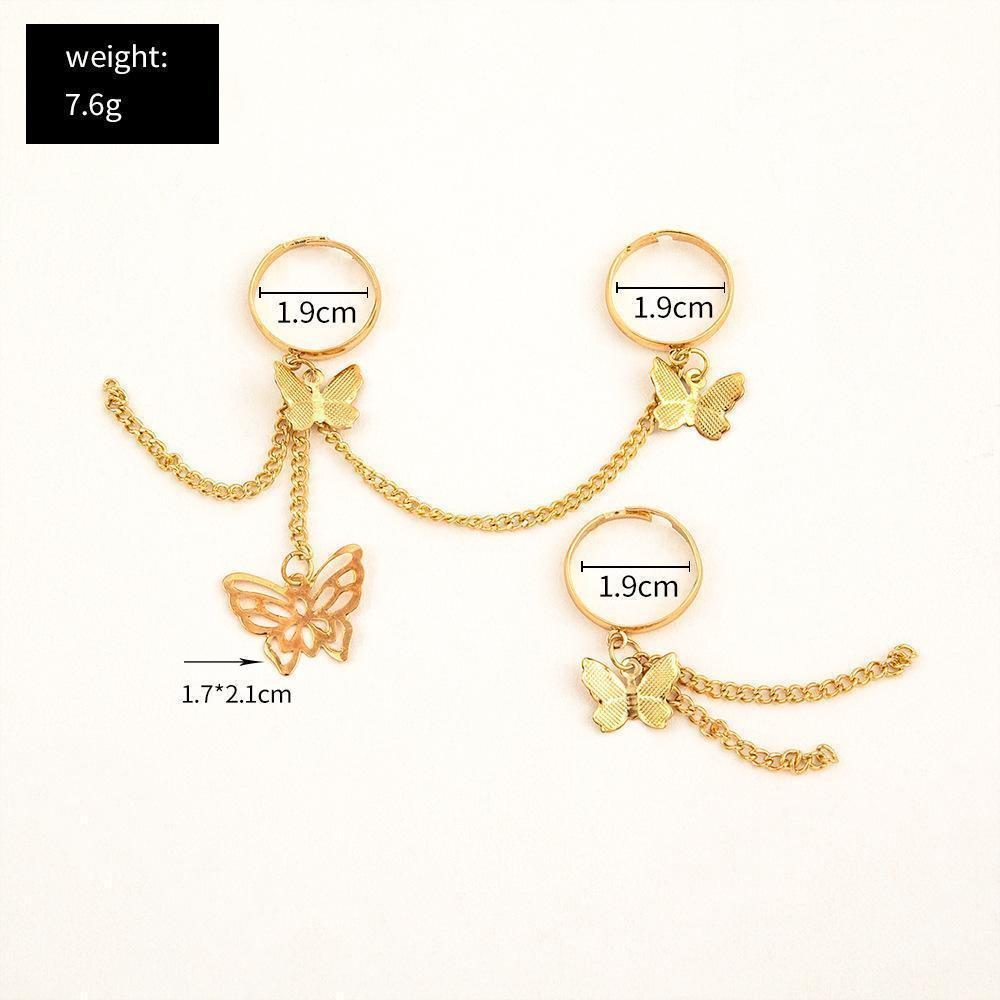 Chain Punk Wrist Ring Skeleton Bracelet For Men Ring Charm Bohemian Couple Emo Fashion Jewelry Pulsera Mujer 2023 Ladies New