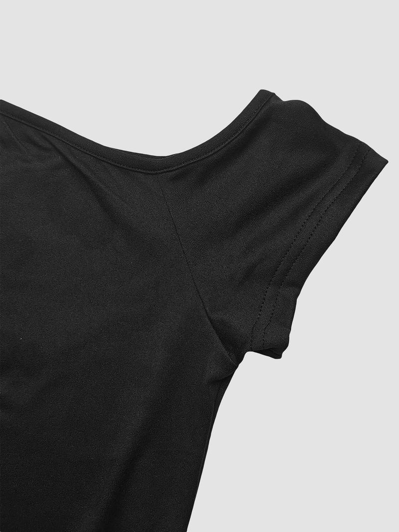 Valentine's Day Women's Colorblock  Asymmetrical Neck Mermaid Dress, Elegant Short  Sleeve   Dress for Party Holiday Wedding Guest, Ladies Summer Clothes