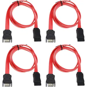 4pcs 50cm SATA 7-pin Internal Male to Female Extension Cable for External Hard Disk Data Transmission
