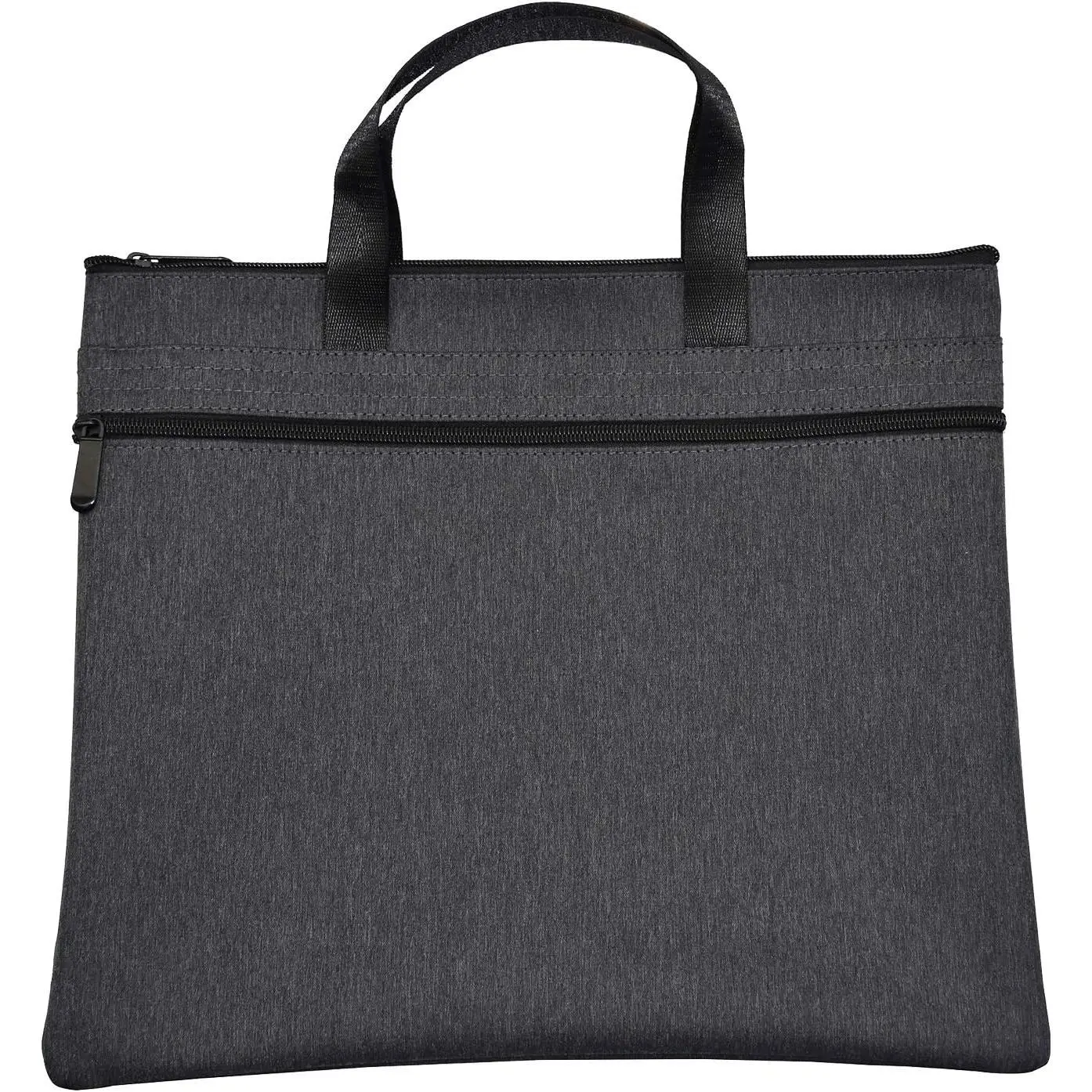 Zipper Document Bag Handle Meeting Office Organizer Briefcase Black