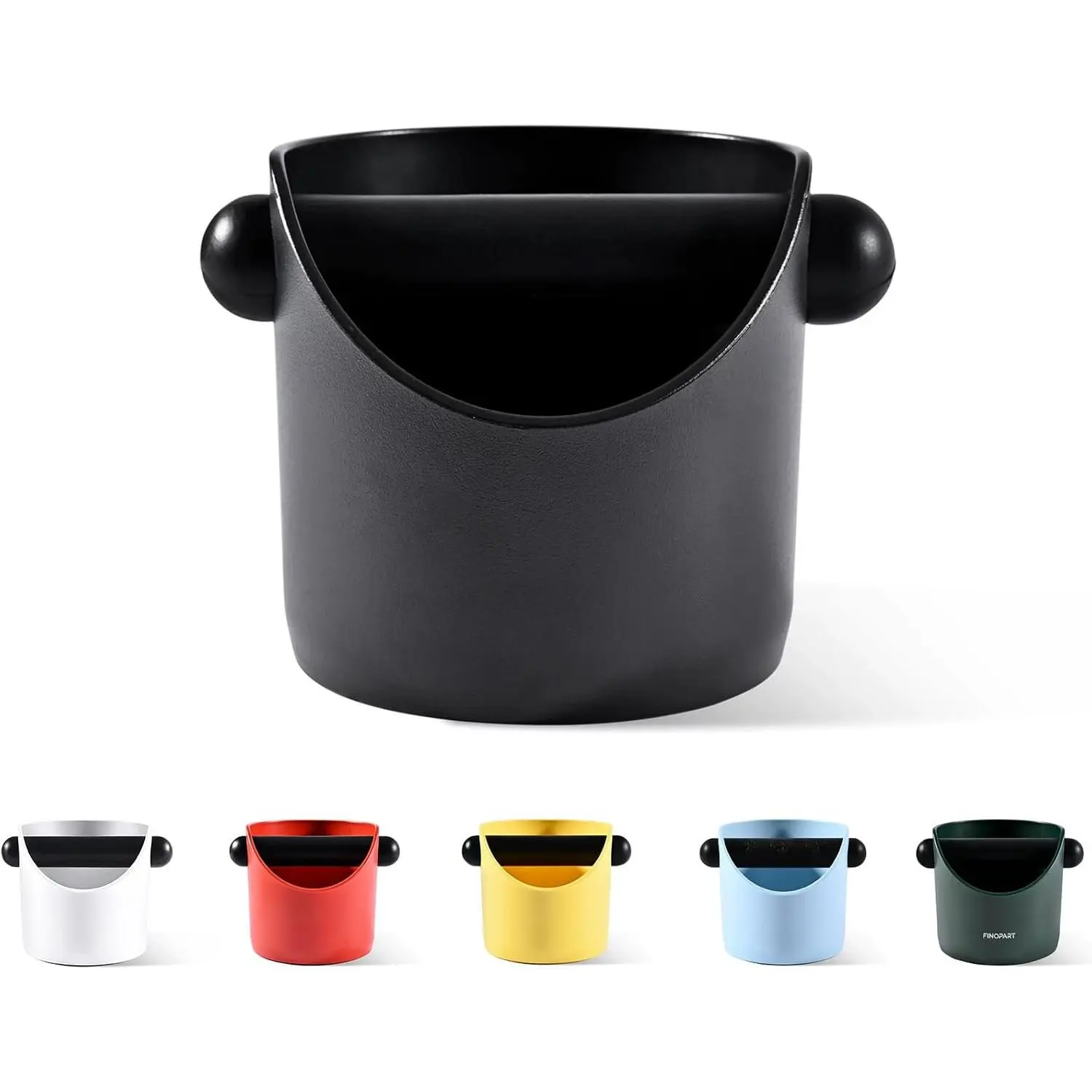 Coffee Knock Box 4.3 Inch, Barista Espresso Knock Box with Removable Knock Rod, Non-Slip Base (Black)