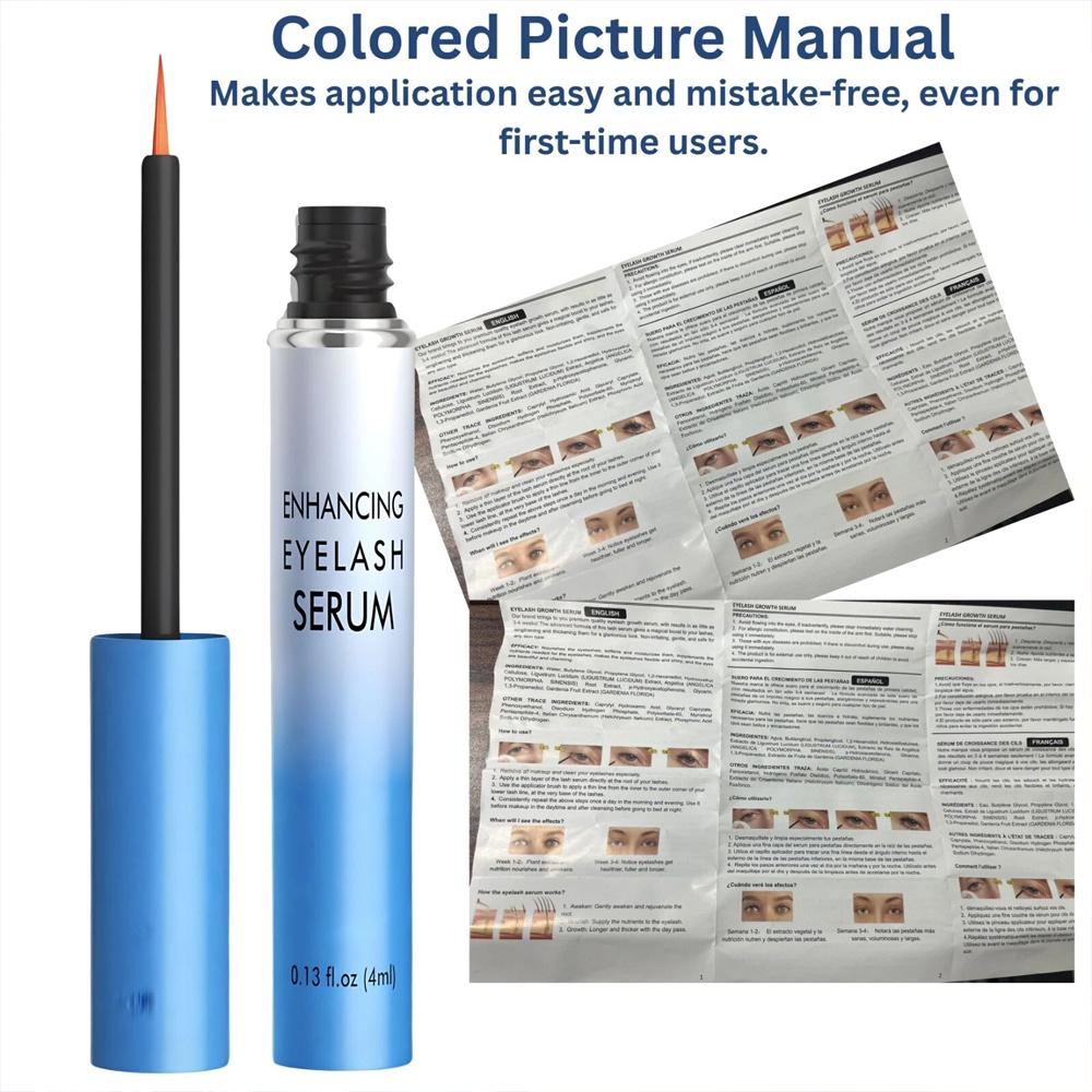 Advanced Eyelash Serum for Thicker, Longer Eyelashes and Eyebrows - Grow Luscious Lashes with Brow Enhancer (4mL)