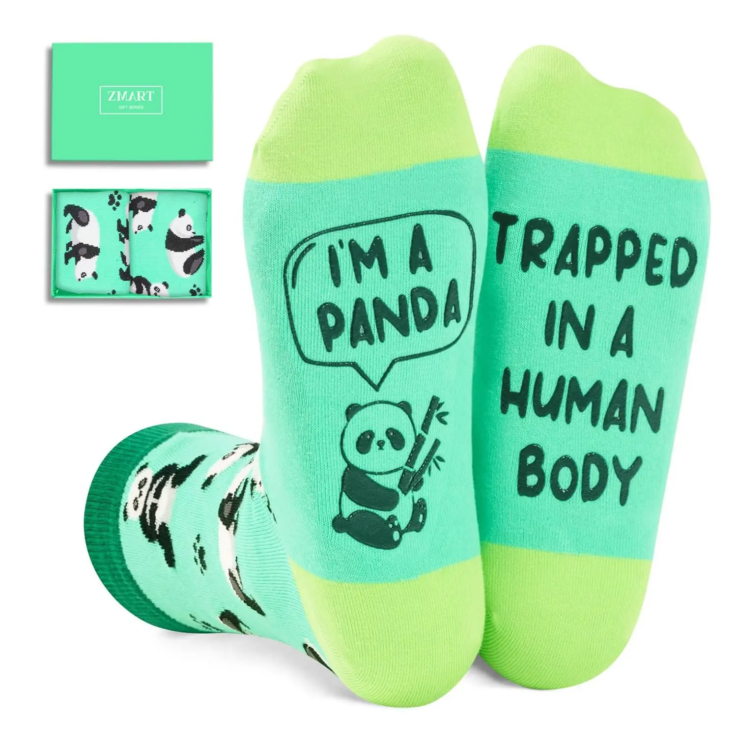 Zmart Funny Animal Gifts for Women Men Girls, Fun Panda Bear Cheetah Socks Squirrel Monkey Stocking Stuffers for Mom Dad