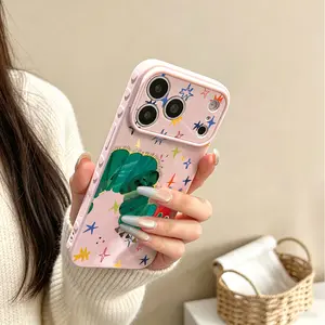 Green Caterpillar Smartphone Casing - Colorful Artistic Insect Pattern Accessory for iPhone 17 Pro Max,17 Air,17 Pro,16,15,14,13,12,11 Pro Max - Unique Nature Gift for Cellphone/Device Nature Lovers
