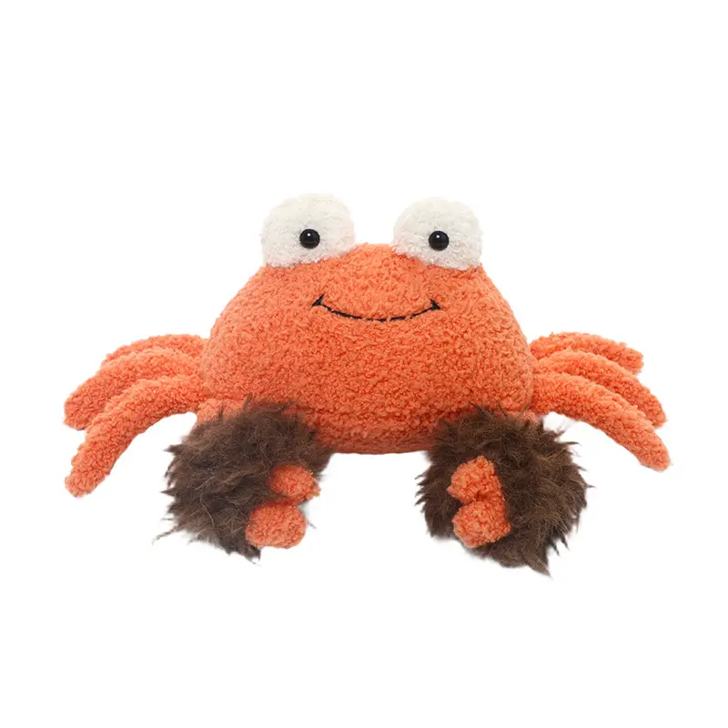 Cute Qian Duoduo Crab Stuffed Plush Doll, Fluffy Orange Big Crab Hug Pillow, Soft Comfort Sleep Companion Plushie, Ocean Animal Toy, Home Ornament, Ideal Birthday Present for Girls, Lovely Crab Plush Gift