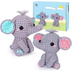 Crochet Kit for Beginner, Upgraded Easy Yarn Crochet Starter Kit w Step-by-Step Video Tutorials, Beginner Crochet Kit for Adults & , Men & Women, Complete Kit Included, 3Pack Whale Family
