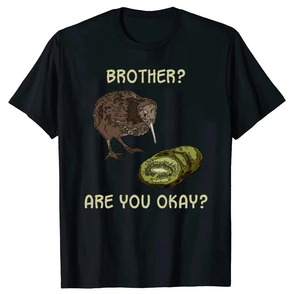 Men's Casual Graphic T-Shirt - Funny 'The Kiwi Is Dead' Print Short-Sleeve Streetwear Top, Round Neck Summer Tee for Bird Lovers, Shortsleeve