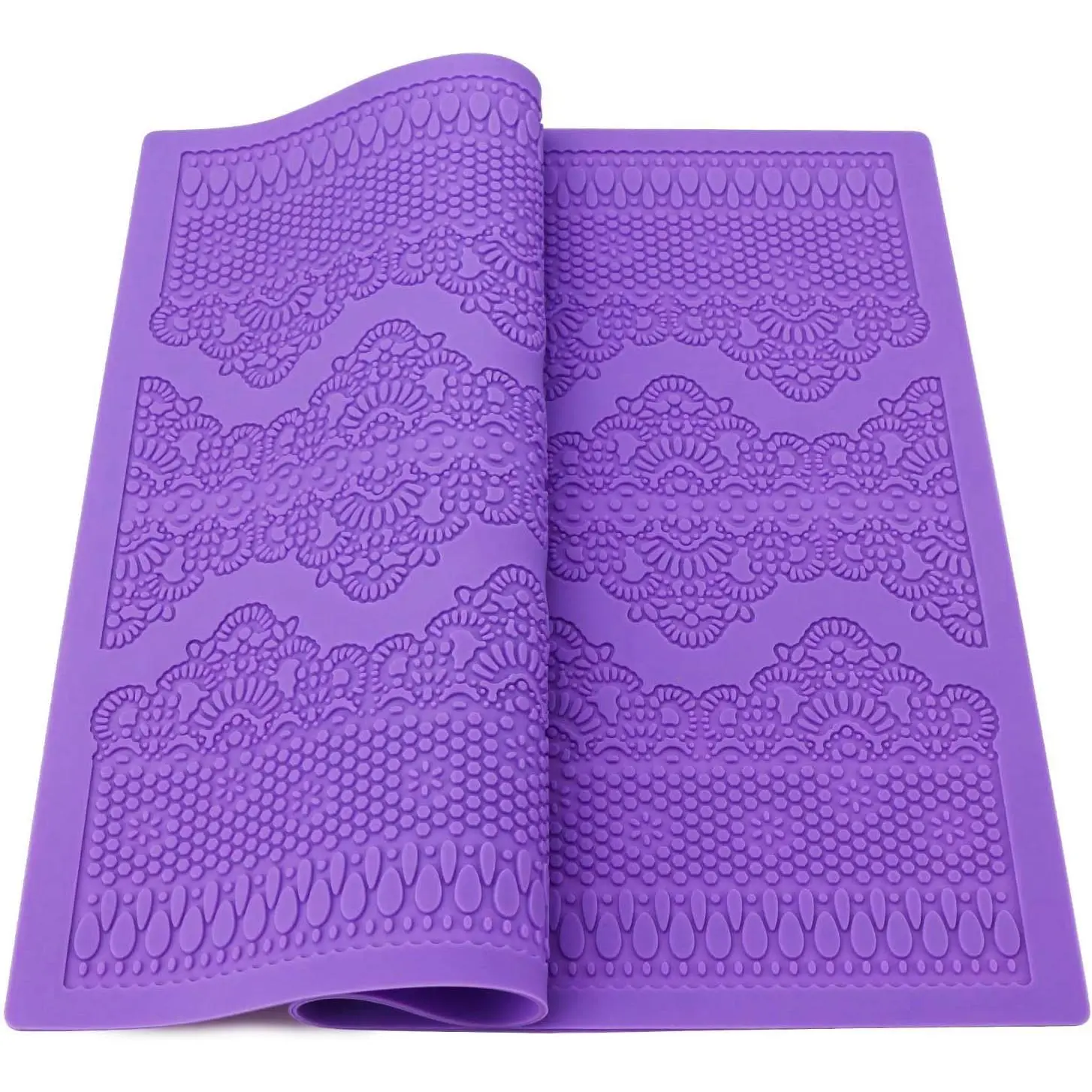Fondant Lace Mold,  Lace Mould for Cake Decorating Molds  Shapes Border Decoration, Fondant Impression Mat  for  Sugar Sugarcraft Candy Cupcake Baking Embossing
