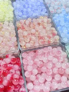 100-200 Gradient Color Glass Beads for DIY Jewelry Making, Transparent Bead Accessories for Bracelets, Necklaces, Phone Chains, Bead Assortments