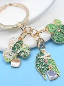 Creative Fresh Succulent Leaf Keychain, Simple Realistic Plant Keychain, Perfect Gift for Parties, Ideal for Daily Decoration, Keyrings