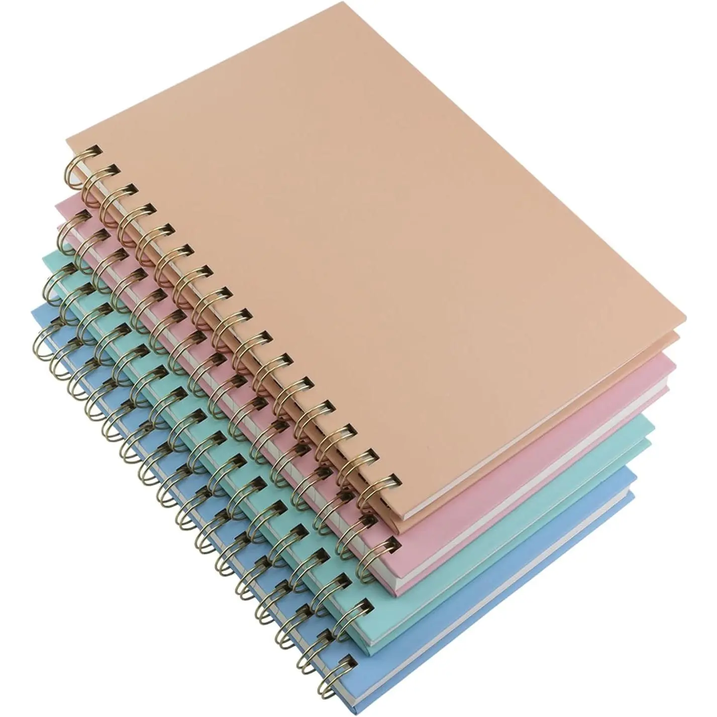 4 Pack Hardcover Spiral Notebook 5.7”x 8.5”, 80 Sheets/160 Pages College Ruled Notebook, 100 GSM Thick Paper, A5 Lined Journal for Work, School Supplies,  & Office, Writing Notes