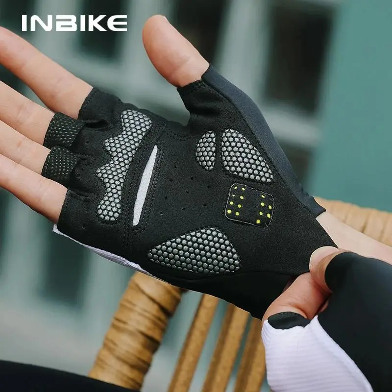 INBIKE Half Finger MTB Cycling Gloves Summer Bicycle Gloves for Men Riding SBR Palm Padded Mountain Road Bike Gloves Accessories