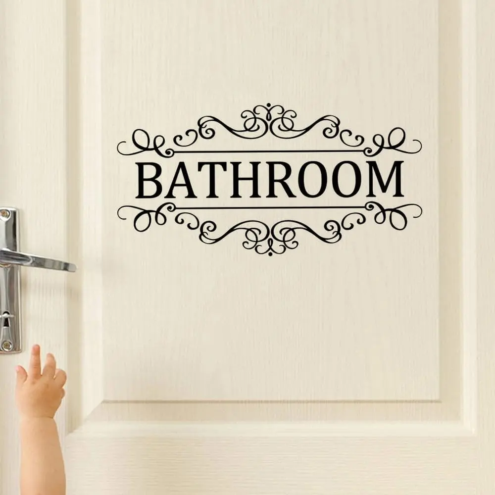 DIY Removable Bathroom Sign Door Decal Accessories Wall Sticker  Decor (Bathroom)