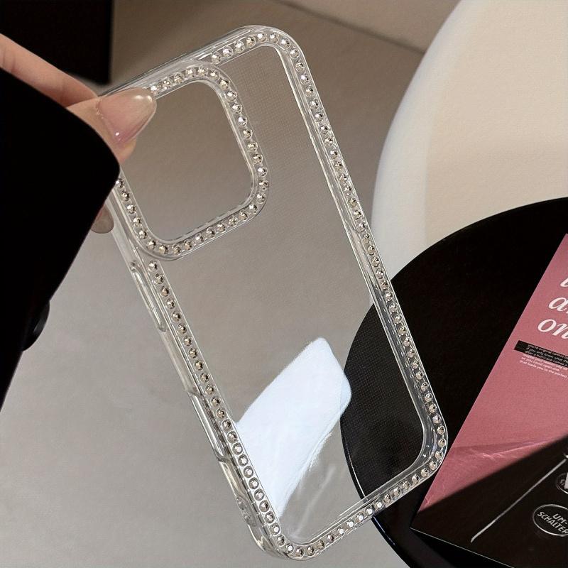 Rhinestone Frame Glitter Transparent Case for iPhone17, 16, 15 ,14Pro Max, Soft Cover for iPhone 13,12,11 Pro – Elegant Luxury Design, Perfect Gift for Birthdays or Holidays – Ideal for Yourself, Family, and Friends