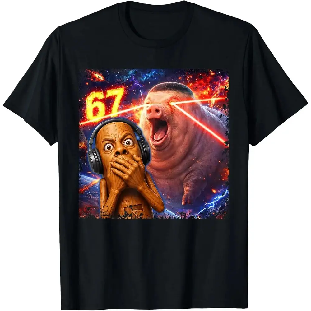 Funny Scared Face Tung Speed John Pork 67 Tuff Meme T-Shirt