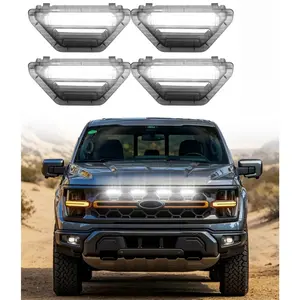 LED Grill Lights for Ford F150 2024-2026 Tremor Only Accessories, Direct-Snap Front Grill Marker Lights - Bright, Waterproof, OEM Look, Bold OEM-Style Amber Glow (White)