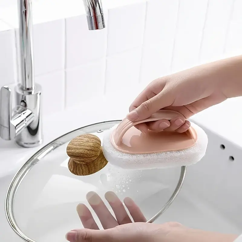1pc Kitchen Sponge Cleaning Brush, Bathroom Tile Floor Cleaner, Soap Dish Washer Basin Sink Sponge, Multi-Use Household Cleaning Tool