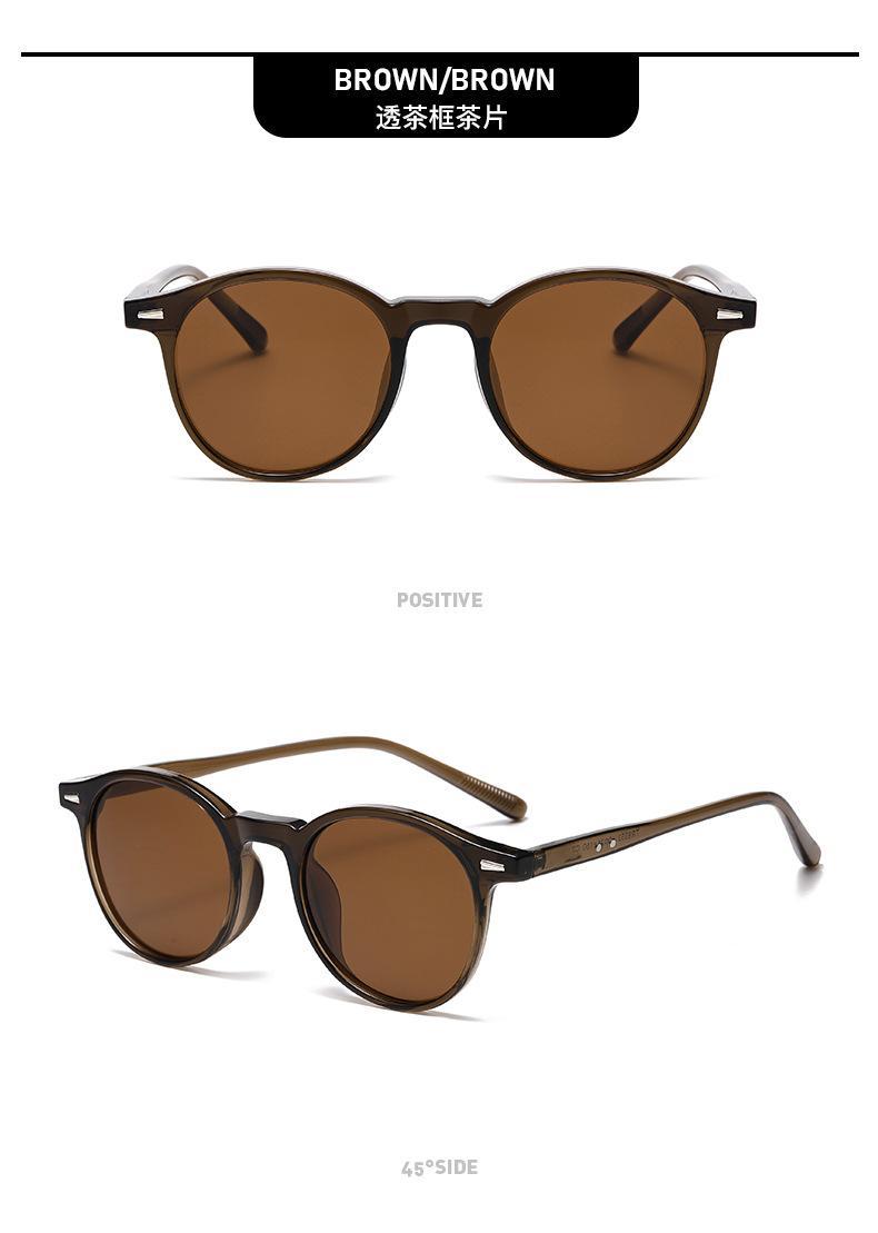 Small round frame sunglasses for men and women UV resistant and sunscreen sunglasses outdoor driving polarized glasses