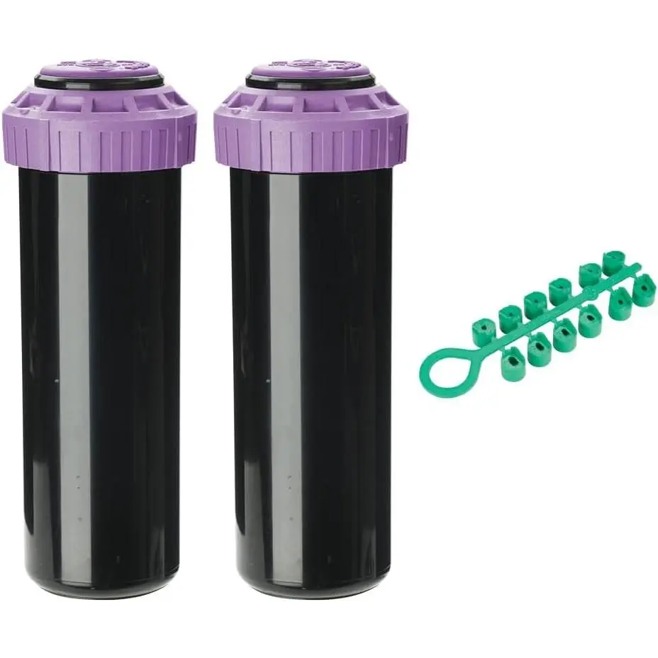 ProPlus 3/4" Reclaimed Water (RCW) Gear Drive Rotor Sprinkler 4 1/2" Pop-Up | 22' - 50' Spray Distance, 40° - 360° Arc Spray Pattern with Full-Circle | Includes Install Kit (2 Pack)
