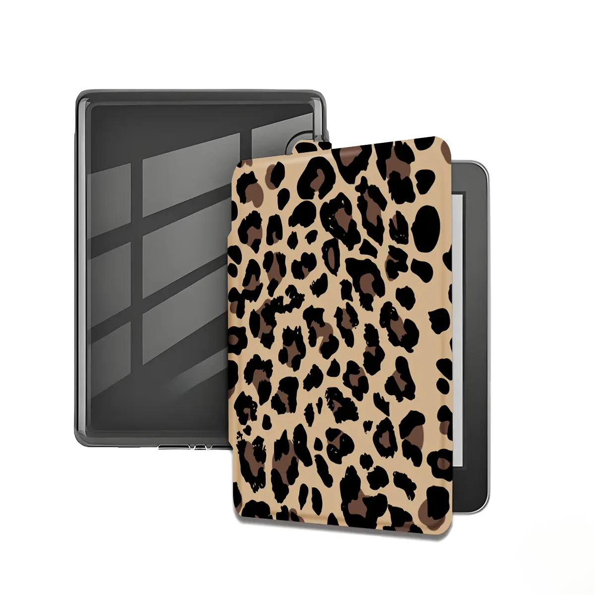 Retro Leopard Print Kindle Case with Hand Strap, Auto Wake Sleep Smart Protective Cover for Kindle Basic 11th Gen 2024, Paperwhite 11th/12th Gen & Colorsoft 1st Gen, Cute Coquette Pastel Book Shelf Aesthetic E-Reader Shell, Shockproof Slim Folio