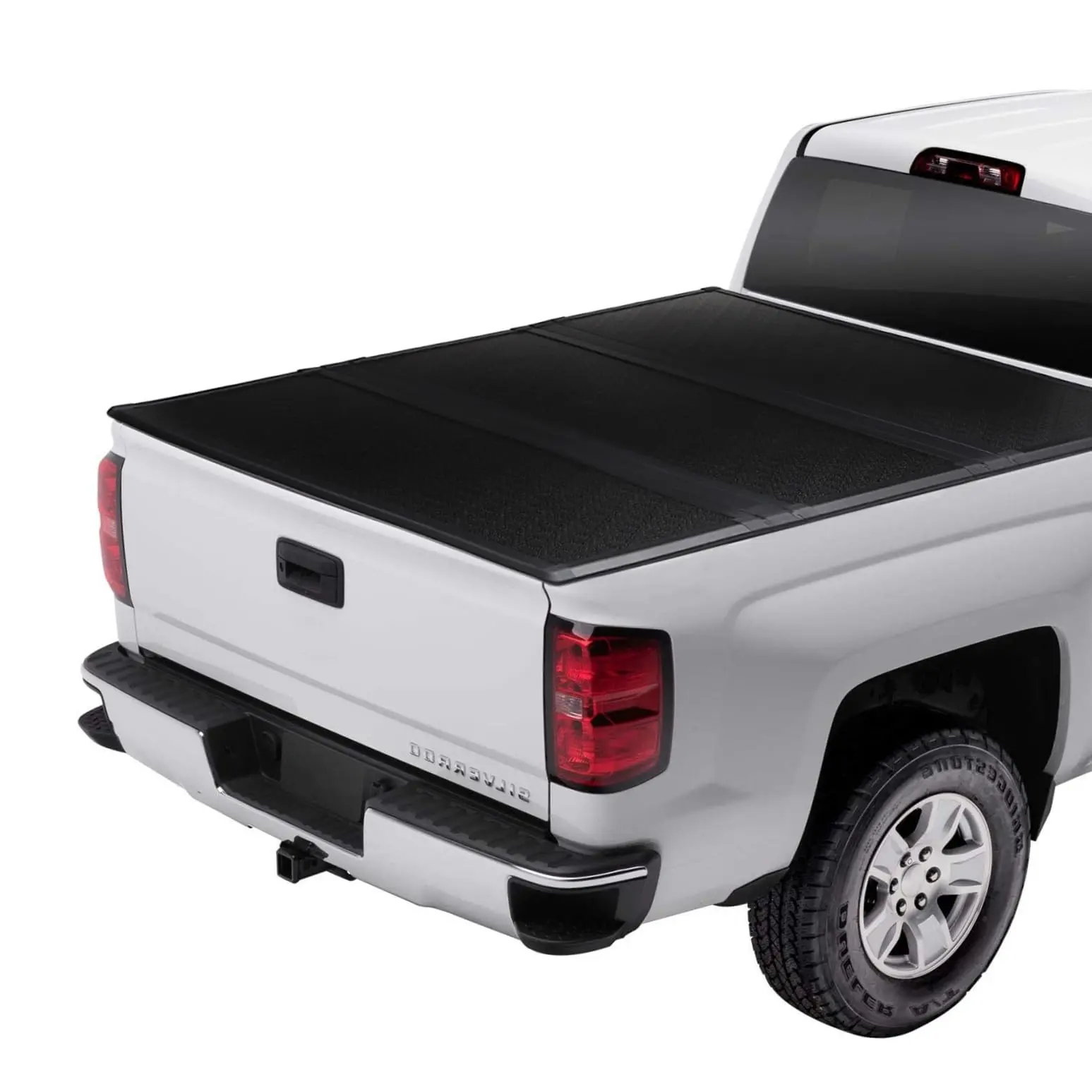 GARVEEHard Folding Truck Bed Tonneau Cover for Jeep Gladiator 5ft Bed, Tri-Fold Design Compatible with 2020-2023 Gladiator Styleside 5ft Bed, Durable Black Finish