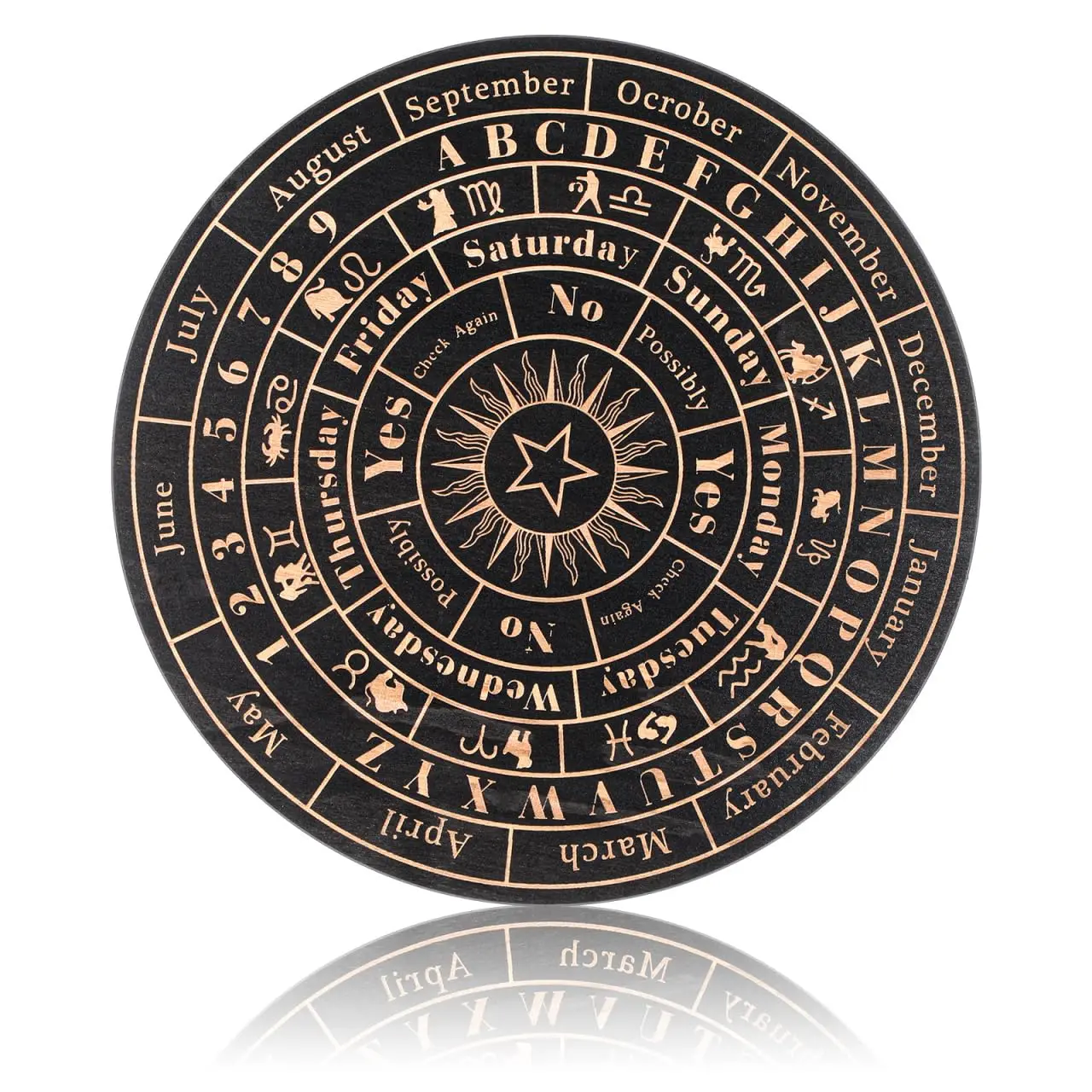 Star Pendulum Board, Large Wooden Dowsing Divination Board, Metaphysical Message for Witchcraft Wiccan Altar Supplies Kit Beginner Witchcraft Supply (9.8 Inch)