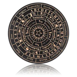 Star Pendulum Board, Large Wooden Dowsing Divination Board, Metaphysical Message for Witchcraft Wiccan Altar Supplies Kit Beginner Witchcraft Supply (9.8 Inch)