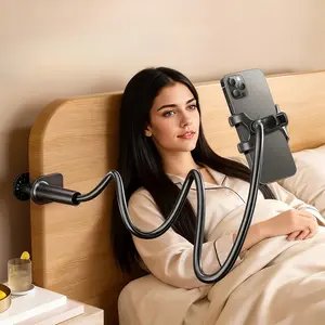 Adjustable Phone Holder Stand, 360° Rotatable Neck Design, Stable & Flexible Clamp Mount, 70cm Long, Ideal for Desk & Bedside Use