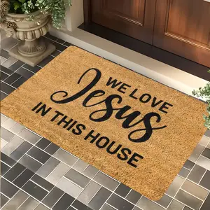 Vintage Faith Theme Outdoor Doormat, Welcome Mat Non-Slip Rubber Backing, Easy to Clean, Front Porch Foyer Entryway, Fashionable Home Decor Gift