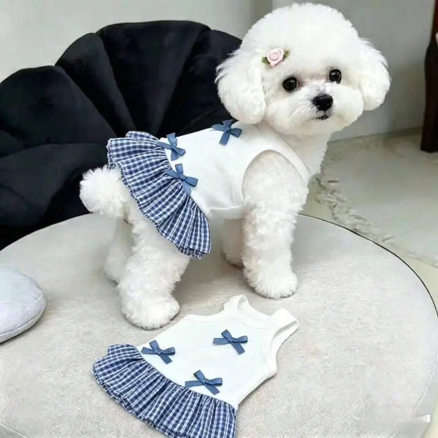 1pc Thin Breathable Pet Princess Dress For Small Medium Dogs Cats, Anti-Shedding Dog Apparel, Cat Clothes, Chihuahua Poodle Bichon Frise Yorkie Vest Accessories