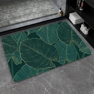 Diatomaceous Earth Bath Mat,The Leaves Non-Slip Volume Absorbent Fast Drying for Door mat,Eco-Friendly Easy to 16*24Inch (40 * 60cm)