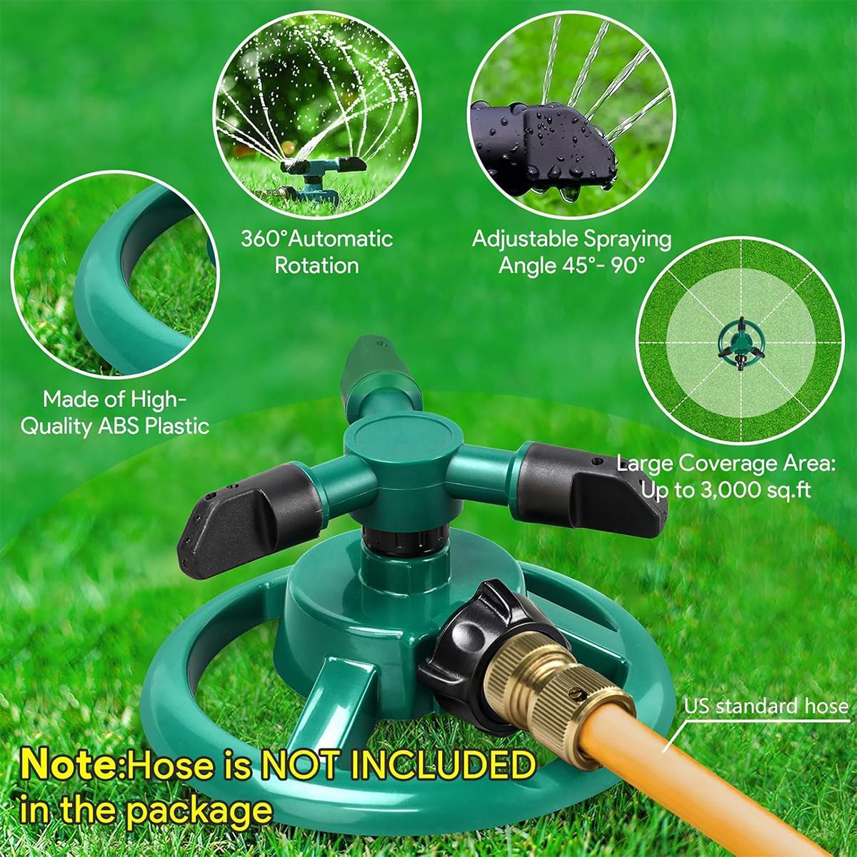 Sprinklers for Yard, Water Sprinkler for Lawn, 360 Degree Rotating Lawn Sprinkler for Yard Large Area, Yard Sprinklers for Kids, Pets Playing Yard Watering Device Garden Outdoor Spray