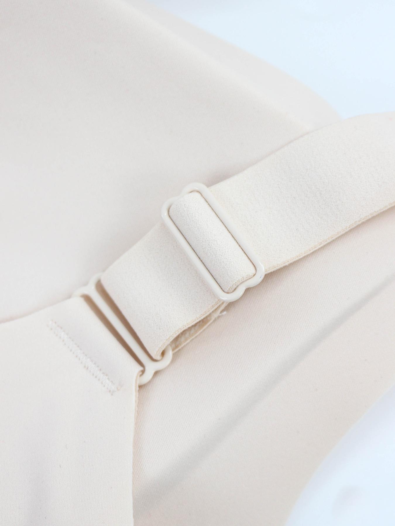 【Plus Size】 Solid Color Wireless Bra, Strappy Bra, Adjustable Strap Push Up Bra, Soft Comfy Breathable Lingerie for Daily Wear