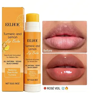 5g All-Natural Lemon Turmeric Moisturizing Lip Balm, Brightens Lip Color, Nourishes Dull Lips, Radiant Smile, Natural Lip Care, Vegan Friendly, Lip Care Routine, Hydrating Lip Balm