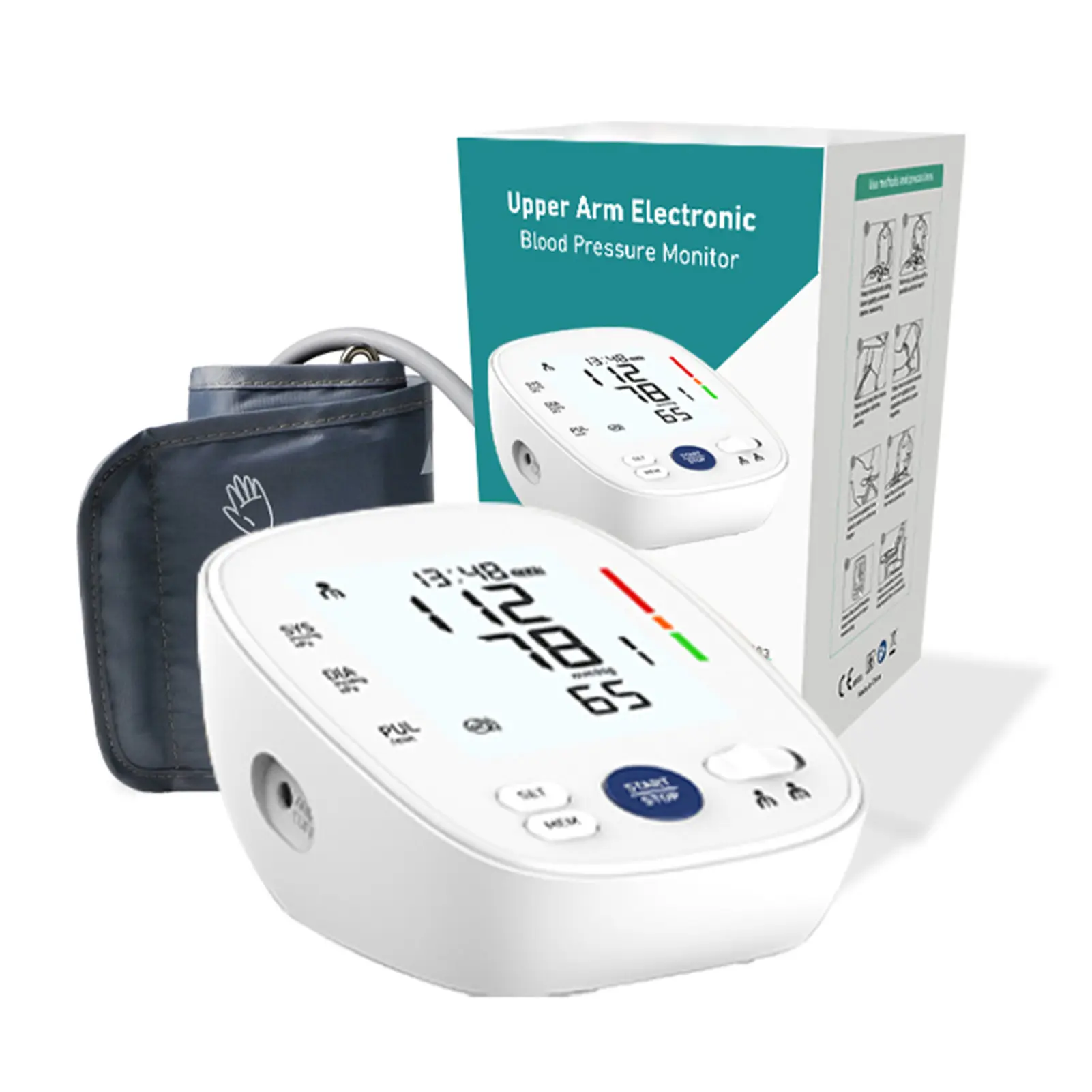 Blood Pressure Machine Adjustable Cuff Data Storage Real Time LED Display Blood Pressure Meter with Irregular Reminder