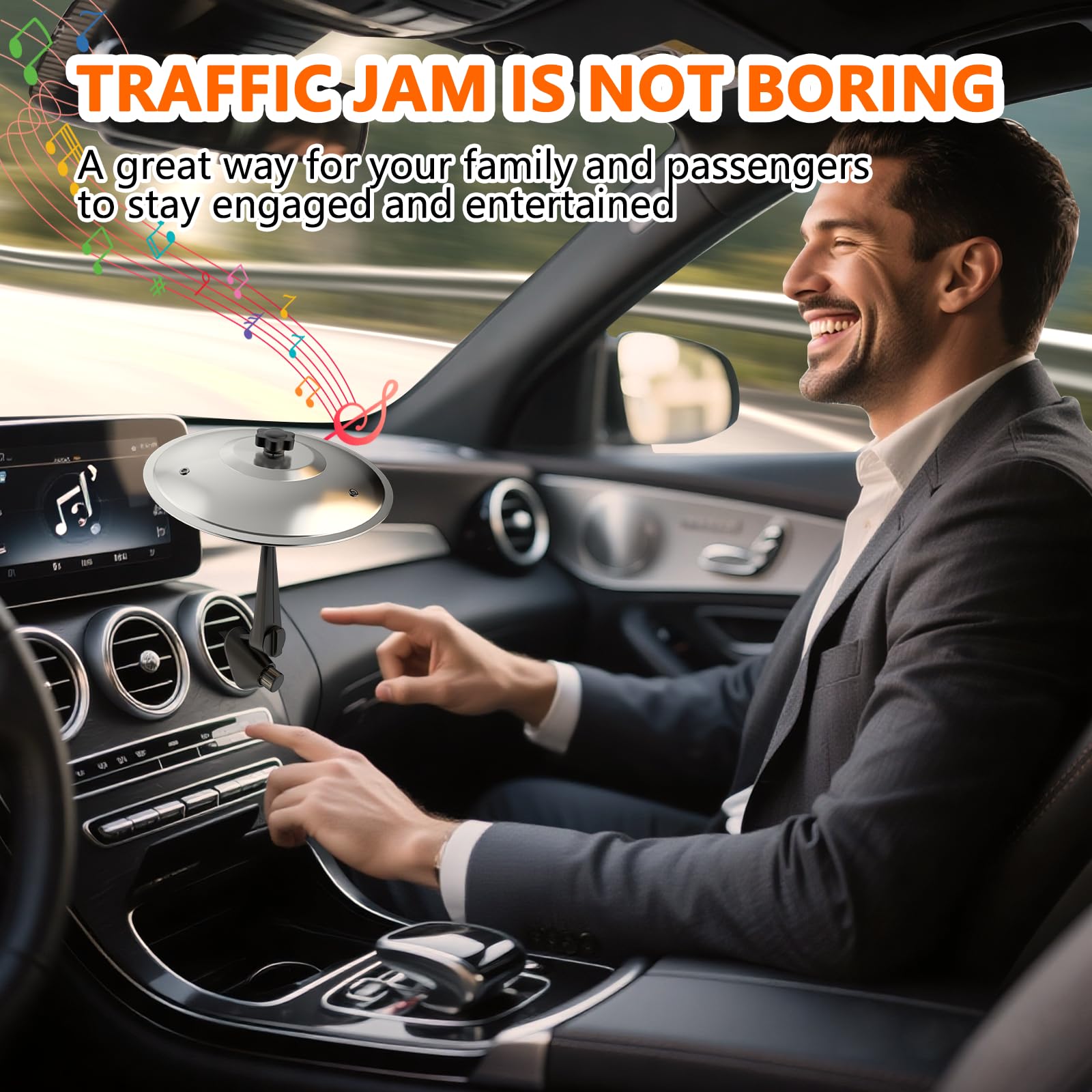 Car Cymbal Air Outlet, Car Drum, Drum Set, Steering Wheel Percussion, Stress-relieving Interactive Drum, Driving without Boredom, No Restrictions on Vehicle Type