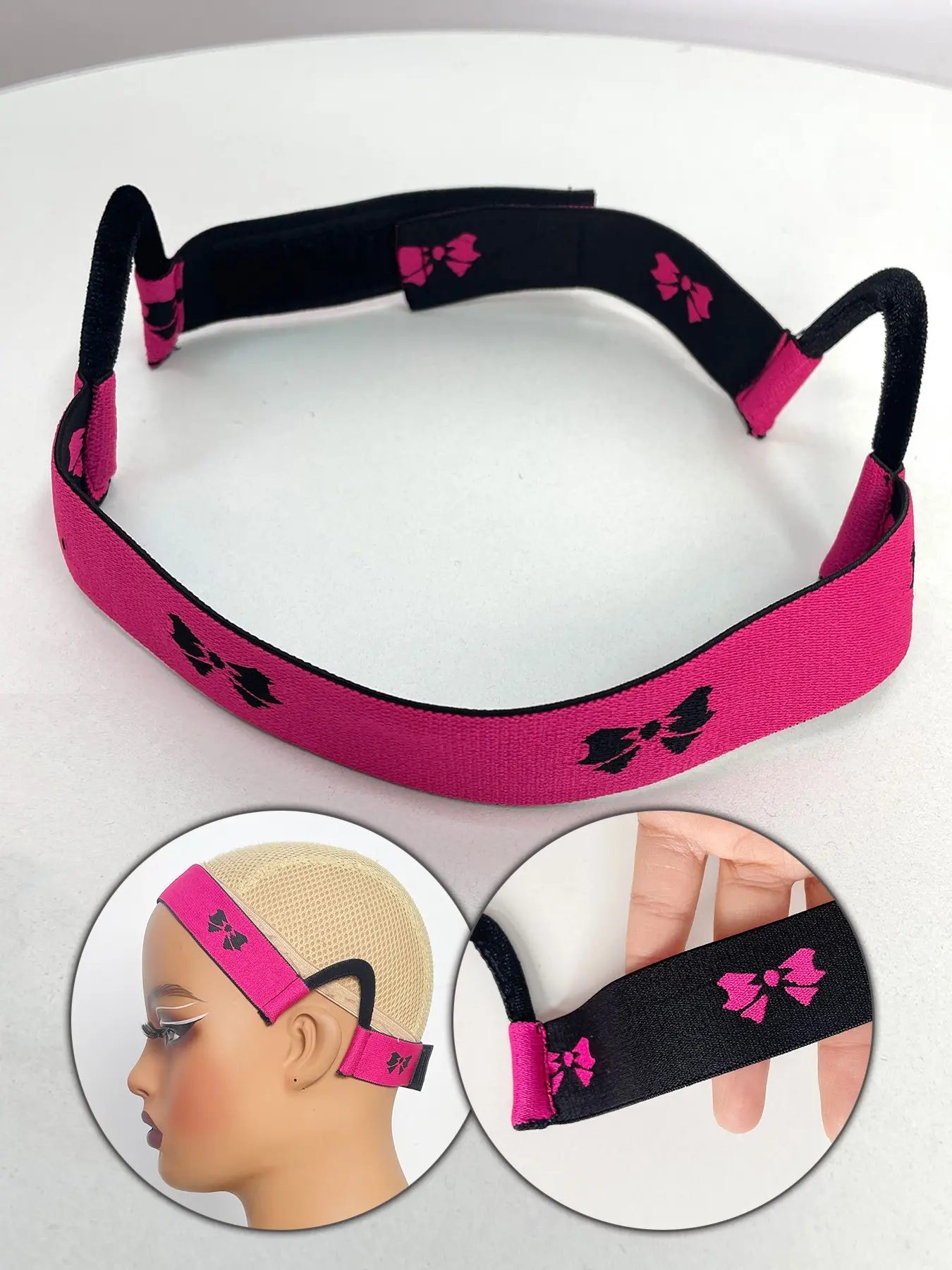 3Pcs Wig Band For Lace Front Ear Cut Free Lace Melting Elastic Band Headband For Women No Slip C Shaped Ear Curve Regualr Size Non Slip Headbands