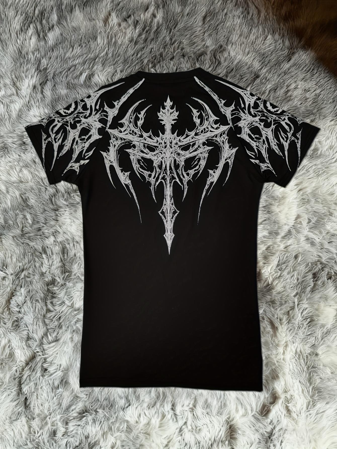 Men's Compression Short Sleeve T Shirt S XXL High Elasticity Muscle Fitness Shirt Unisex Black Tight fitting Red Geometric Muscle Texture Quick drying Moisture wicking for Workouts Yoga Beach Gym Tees Athletic Apparel